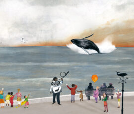 Ben and the Whales - an extraordinary journey, written by Ingrid Mennen, published by NB/Tafelberg, German edition by Kunstanstifter Illustration for Ben and the Whales - an extraordinaty journey