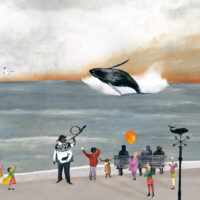 Ben and the Whales - an extraordinary journey, written by Ingrid Mennen, published by NB/Tafelberg, German edition by Kunstanstifter Illustration for Ben and the Whales - an extraordinaty journey