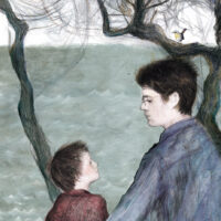 Ben and the Whales - an extraordinary journey, written by Ingrid Mennen, published by NB/Tafelberg, German edition by Kunstanstifter Illustration for Ben and the Whales - an extraordinaty journey