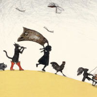 A Dress full of Stories/Ein Kleid voller Geschichten, the German adaptation of Ink, written by Ingrid Mennen, published by Kunstanstifter Illustration from the children's book Ein Kleid voller Geschichten by Ingrid Mennen and Irene Berg