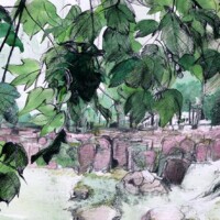 Der Alte Juedische Friedhof/ The Old Jewish Cemetery, from the Book "Lieblingsorte in Hessen", 60 illustrated favourite places in Hessen, published by Societäts-Verlag/Frankfurt Lieblingsorte in Hessen, Der Alte Juedische Friedhof